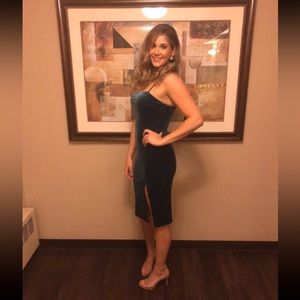 Gorgeous, teal, and velvet dress